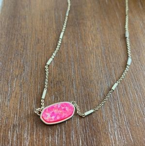 Kendra Scott Miley 14K hotpink kyocera opal necklace limited edition